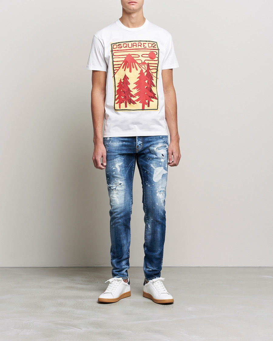 Herre | T-Shirts | Dsquared2 | Mountain Cool Tee White