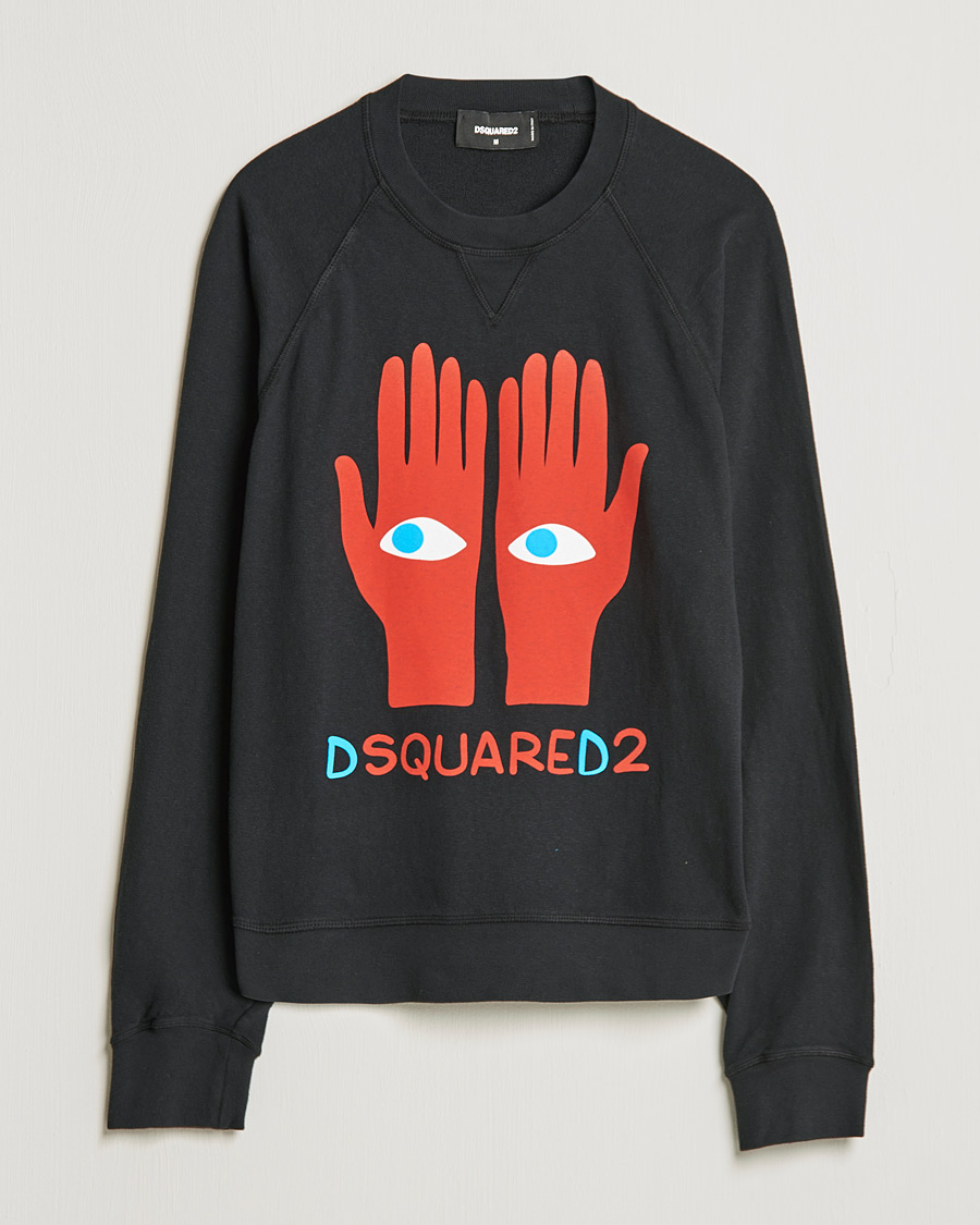 Herre | Trøjer | Dsquared2 | Eyes On Hand Sweatshirt Black