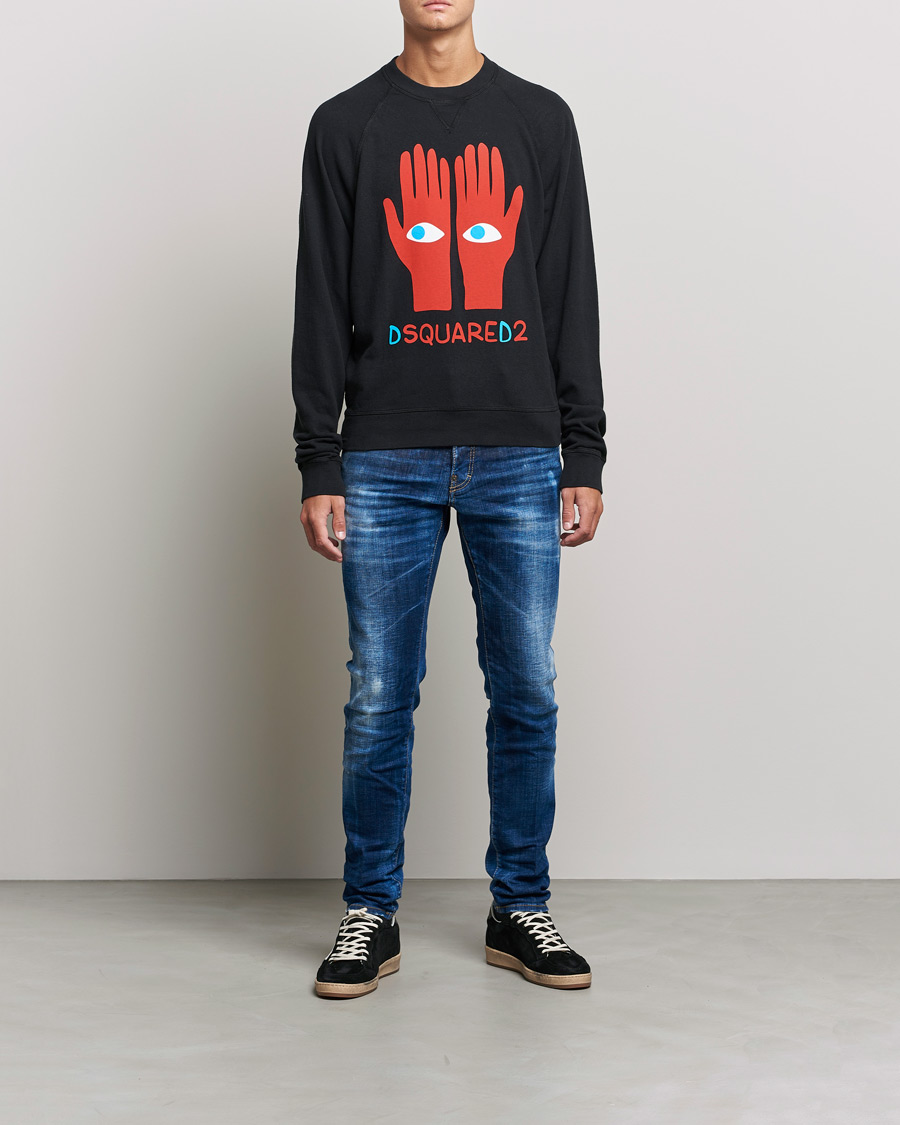 Herre | Trøjer | Dsquared2 | Eyes On Hand Sweatshirt Black