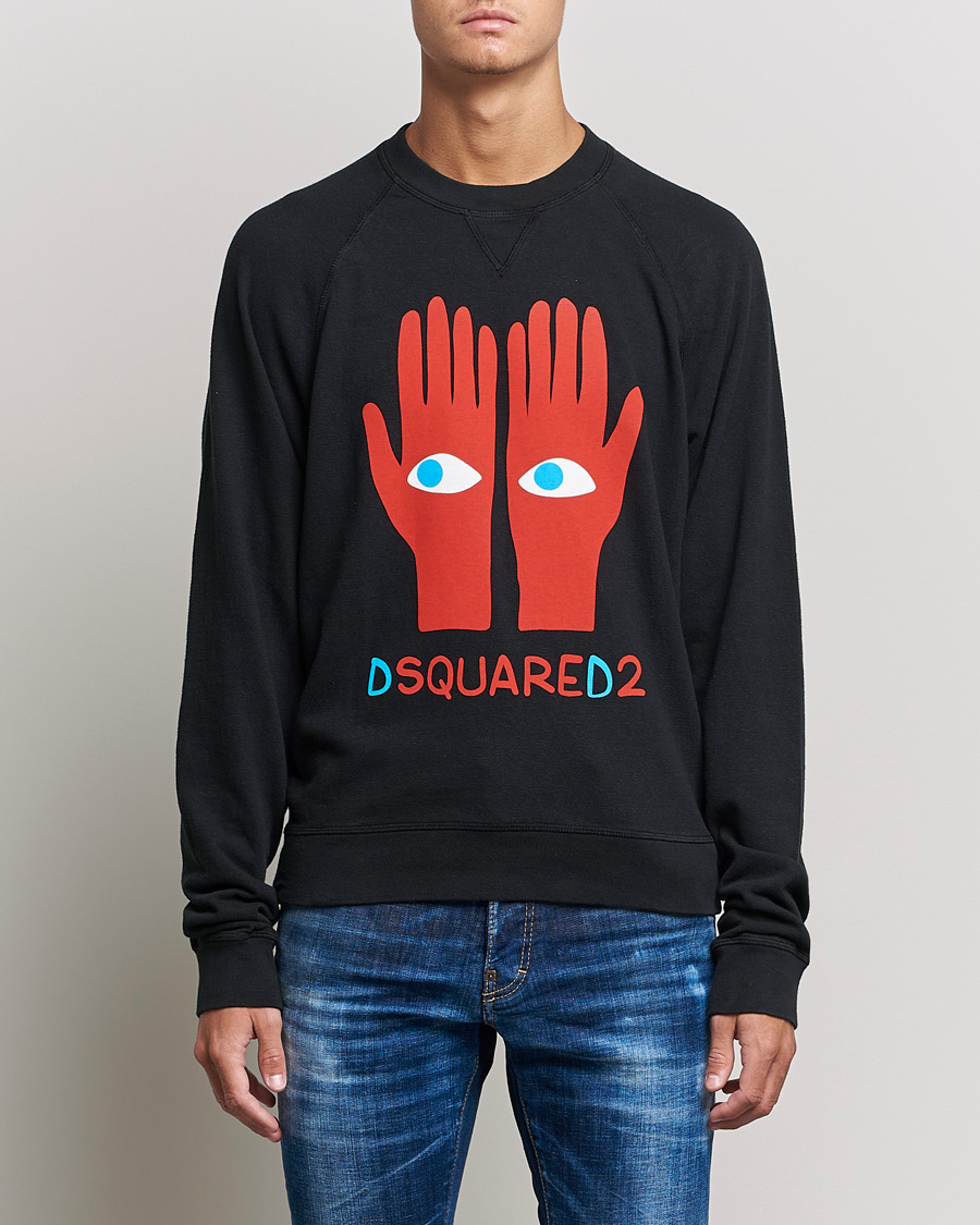 Herre | Trøjer | Dsquared2 | Eyes On Hand Sweatshirt Black