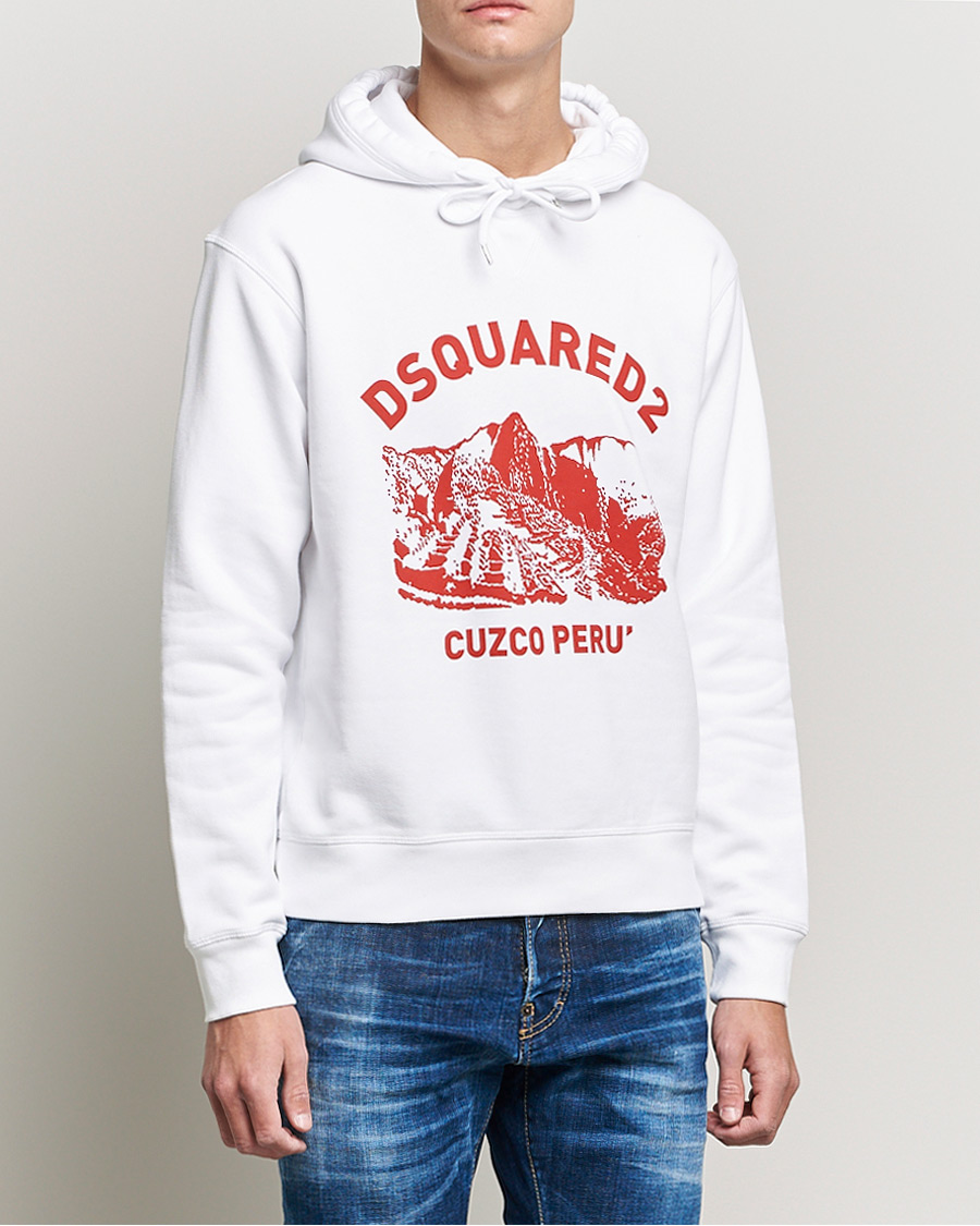Herre | Trøjer | Dsquared2 | Cuzco Hoodie White