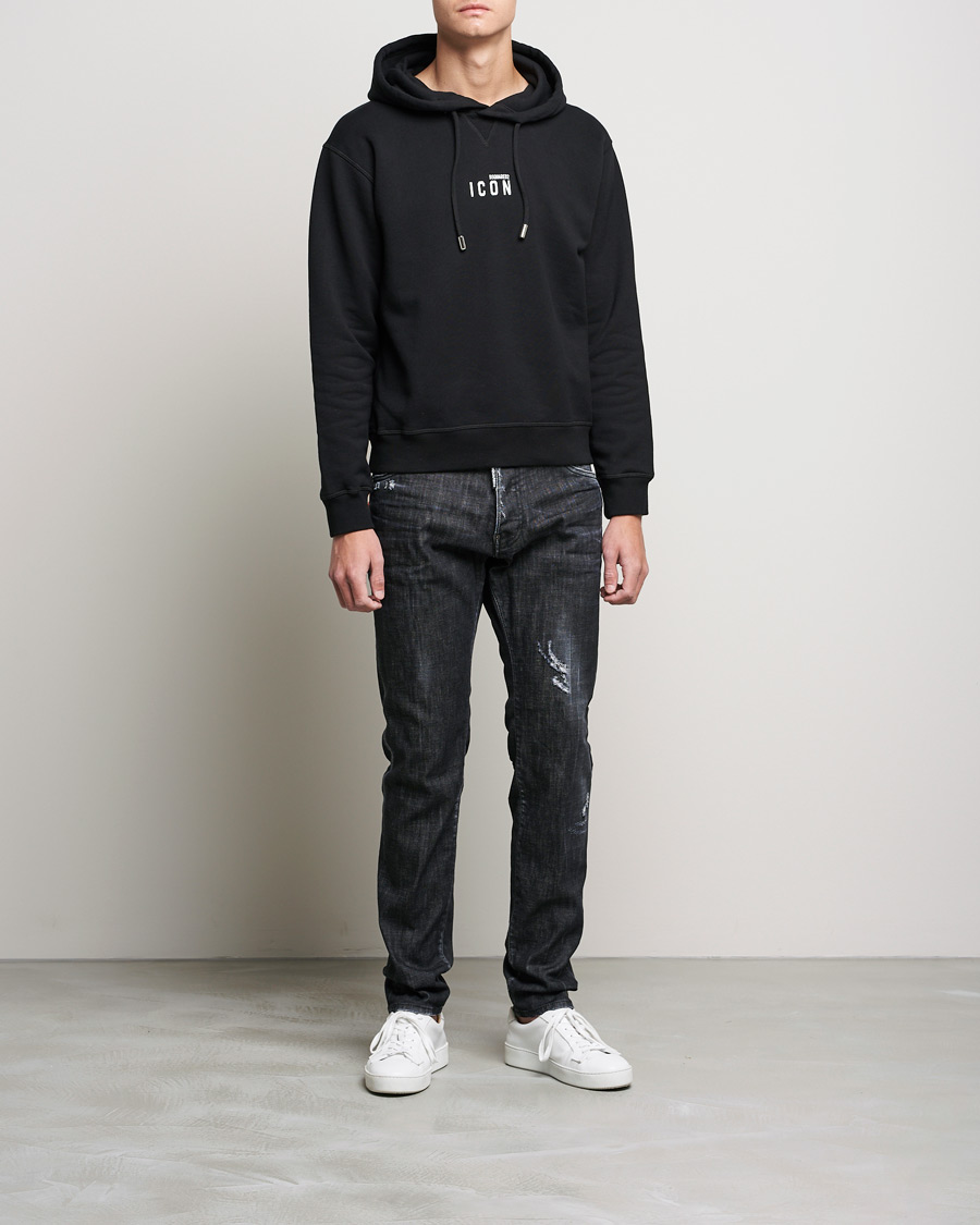 Herre | Trøjer | Dsquared2 | Icon small Logo Hoodie Black
