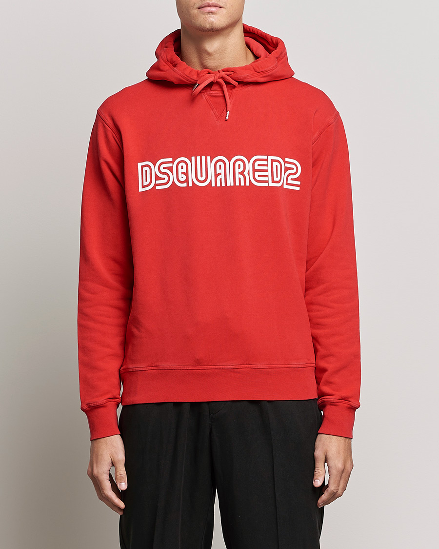 Herre | Trøjer | Dsquared2 | Outline Cool Hoodie Oriental Red
