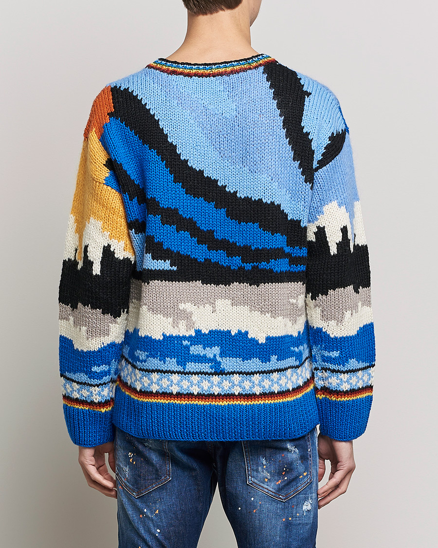 Herre | Trøjer | Dsquared2 | Bear Dawns Knitted Sweater Blue/White