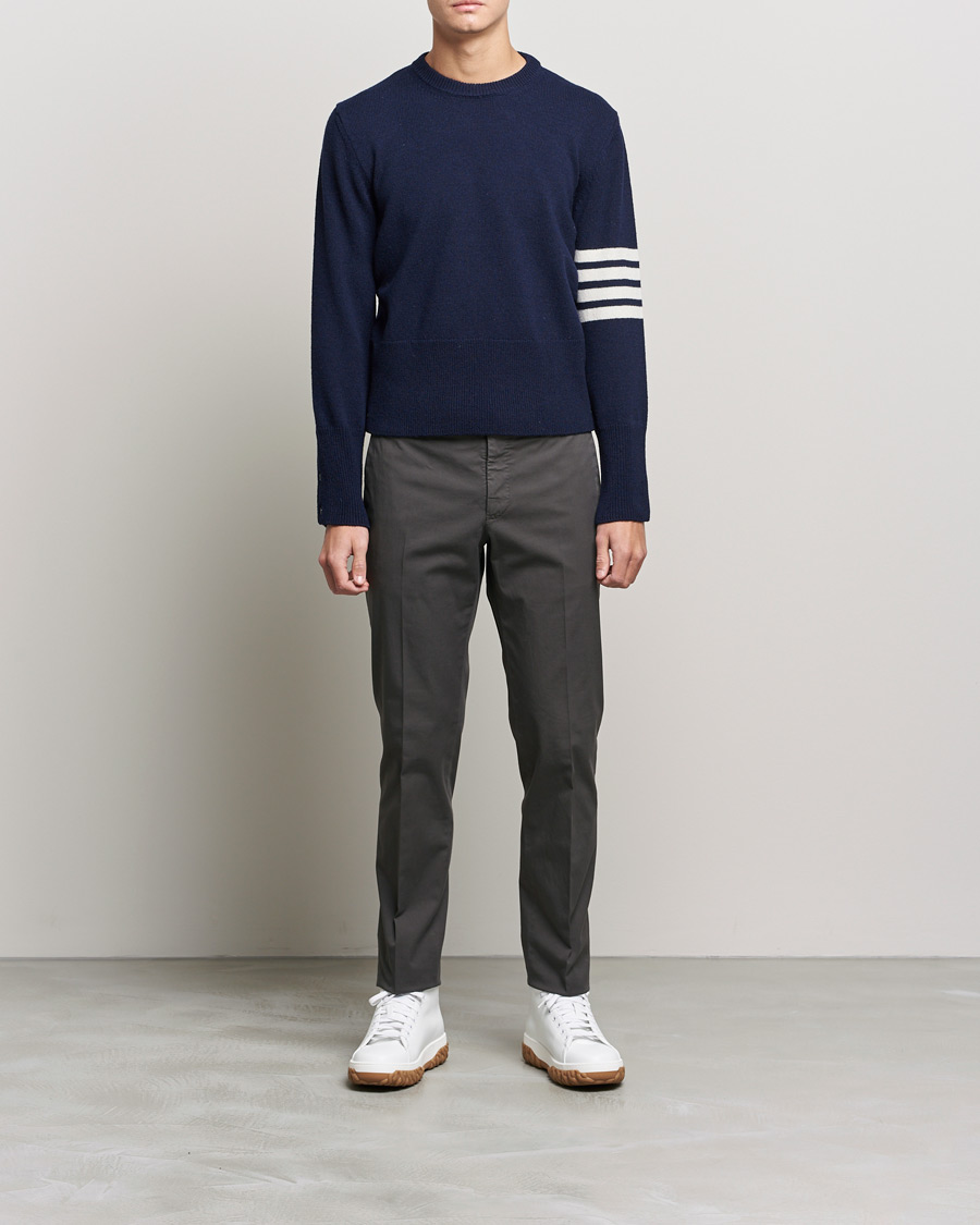 Herre | Trøjer | Thom Browne | 4 Bar Shetland Pullover Navy