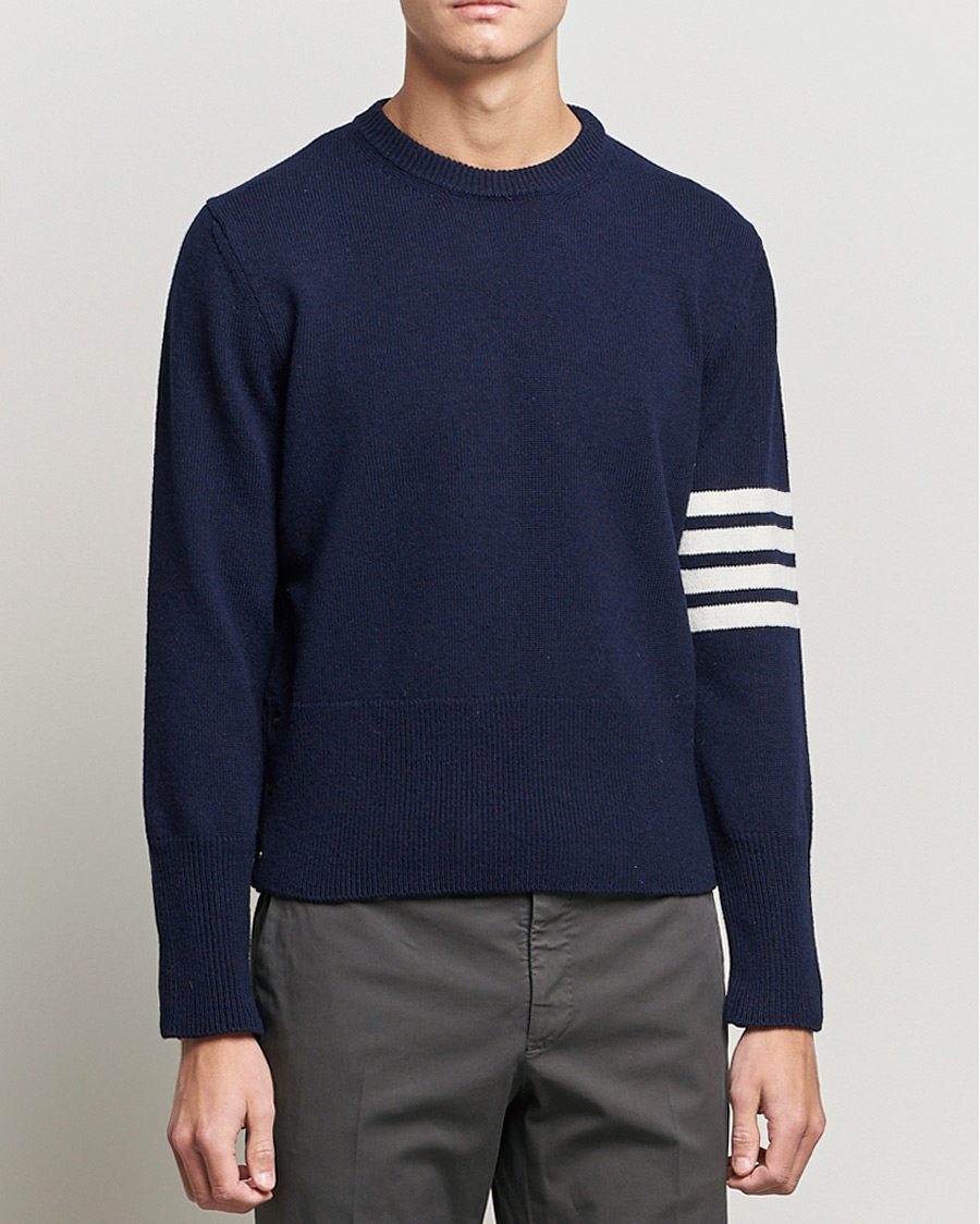 Herre | Trøjer | Thom Browne | 4 Bar Shetland Pullover Navy