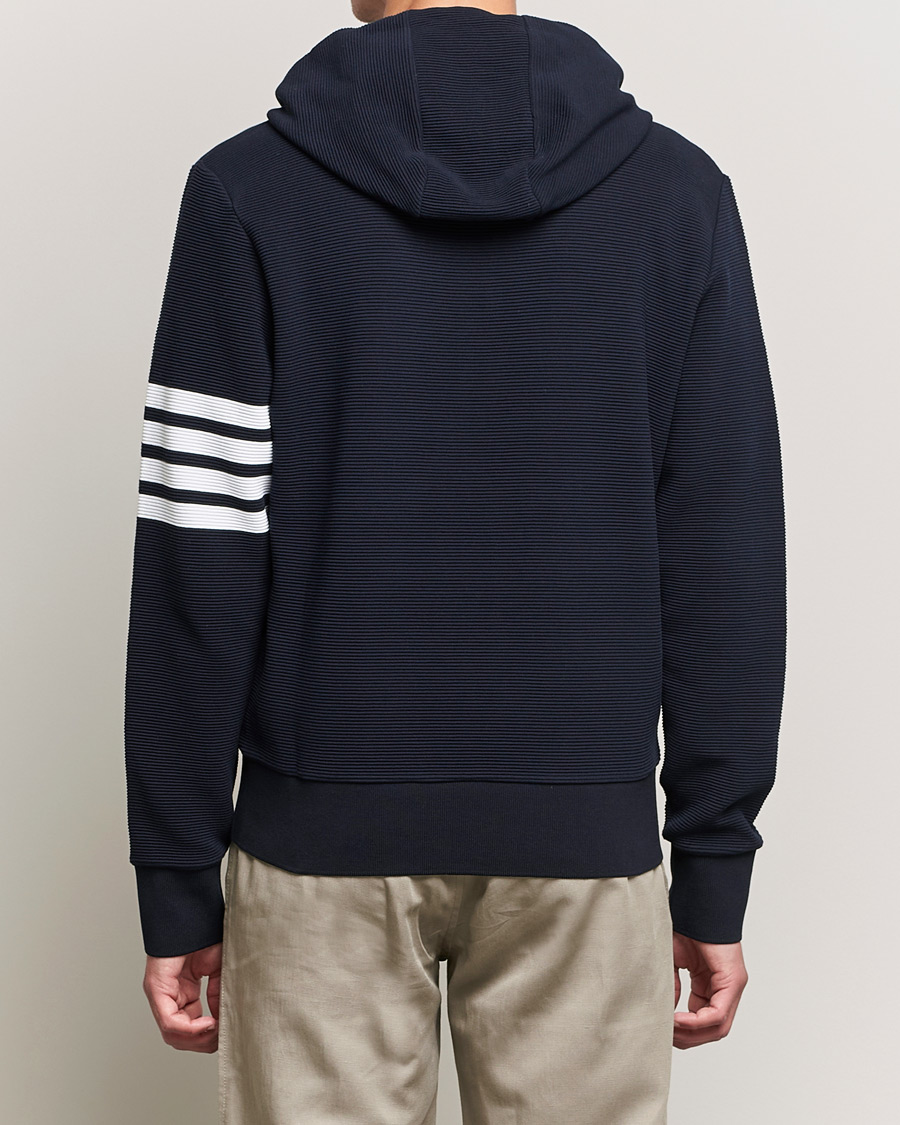 Herre | Trøjer | Thom Browne | Ottoman Rib Zip Hoodie Navy
