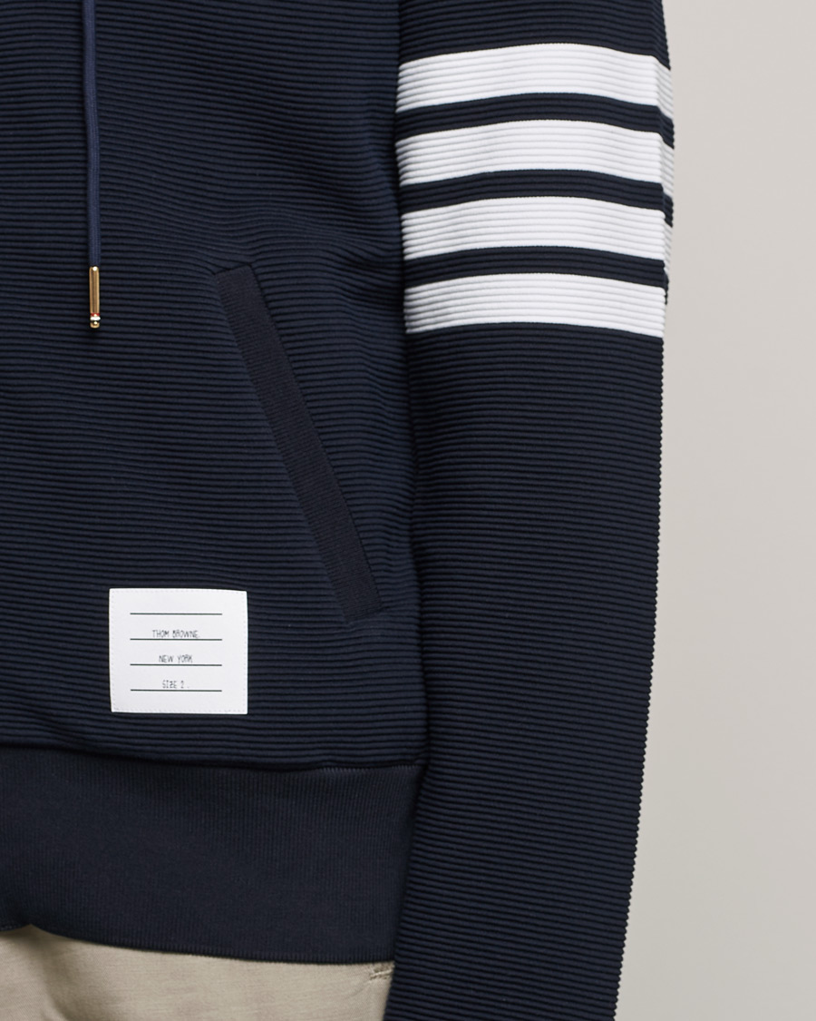 Herre | Trøjer | Thom Browne | Ottoman Rib Zip Hoodie Navy