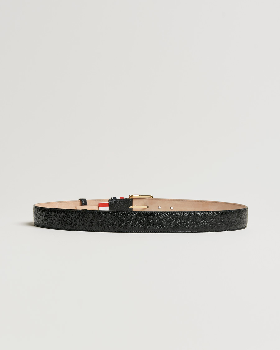 Herre | Contemporary Creators | Thom Browne | Grain Leather Belt Black