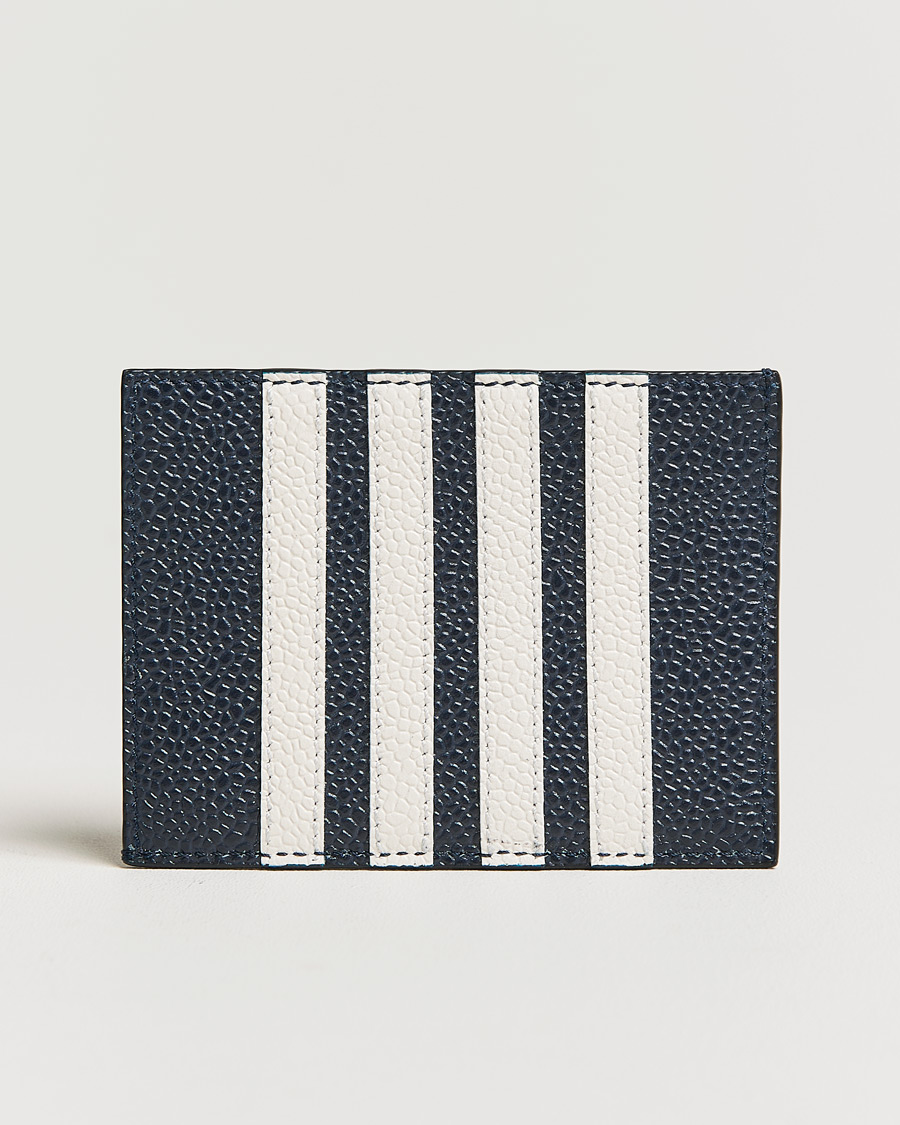 Herre | Thom Browne 4 Bar Card Holder Navy Calf | Thom Browne | 4 Bar Card Holder Navy Calf