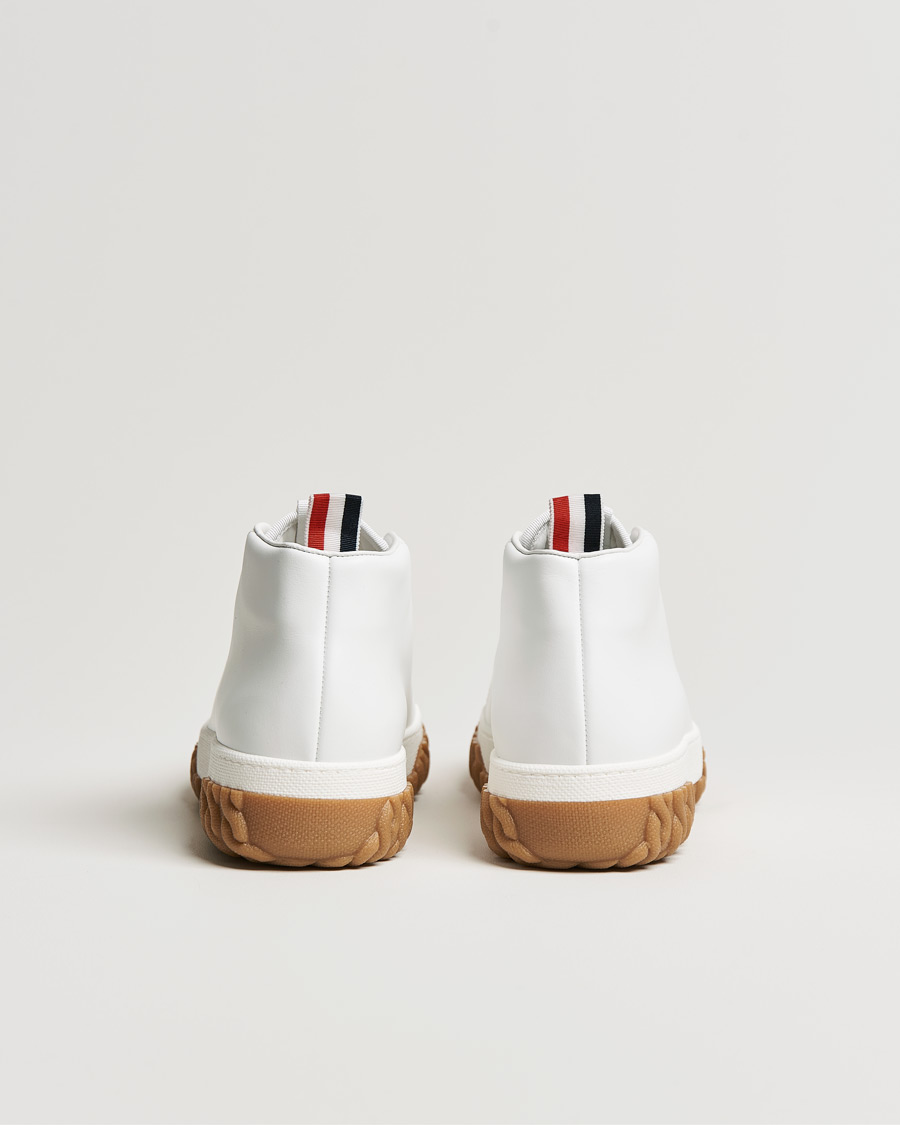 Herre | Thom Browne Mid Top Court Sneaker White Calf | Thom Browne | Mid Top Court Sneaker White Calf