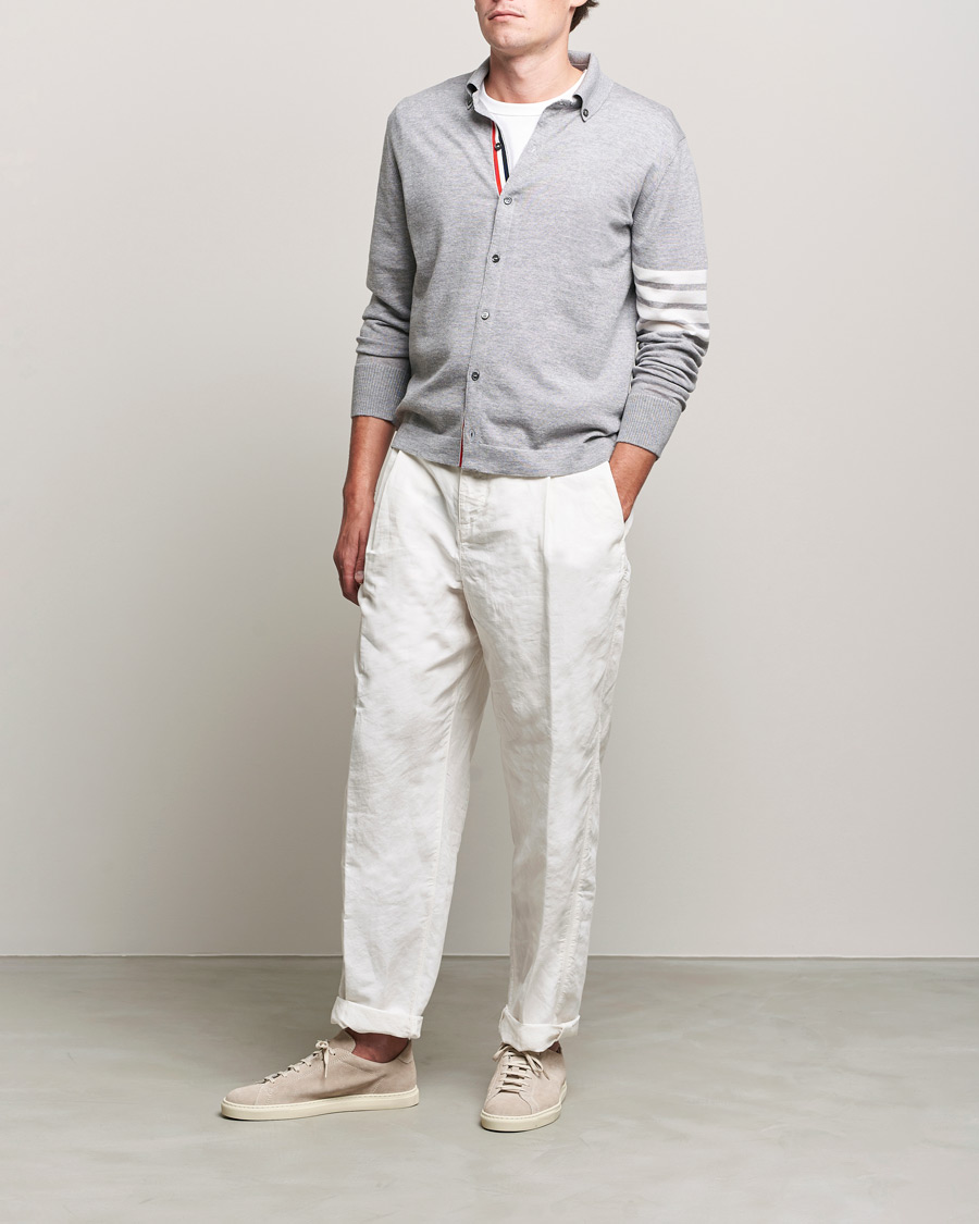 Herre | Thom Browne | Thom Browne | Merino Wool Button Down Shirt Light Grey