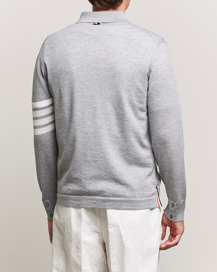 Herre | Skjorter | Thom Browne | Merino Wool Button Down Shirt Light Grey