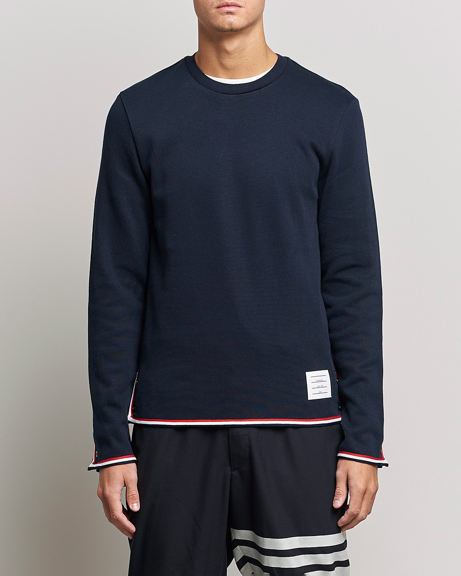 Herre | T-Shirts | Thom Browne | Long Sleeve Interlock T-Shirt Navy
