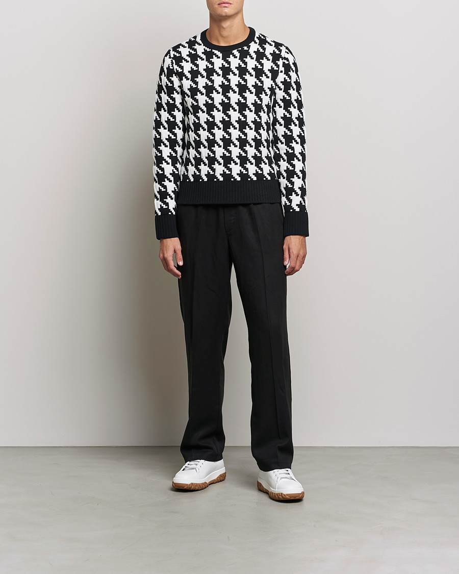 Herre | Trøjer | Thom Browne | Houndstooth Jacquard Sweater Black/White