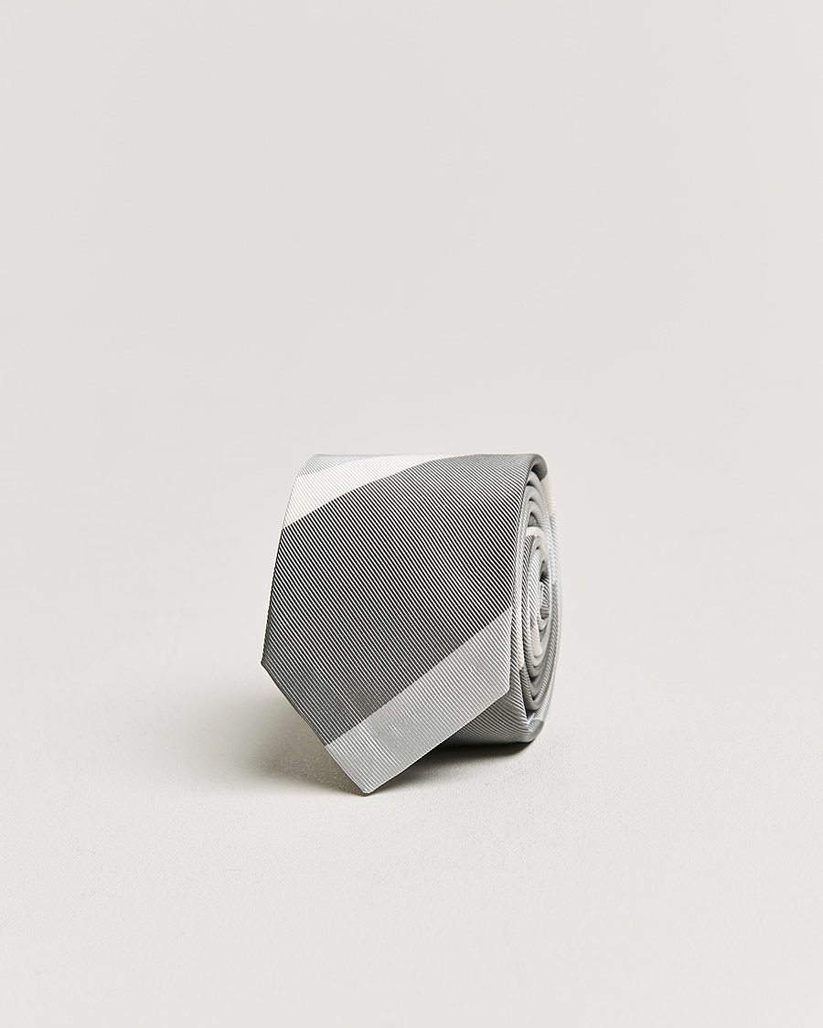 Herre | Thom Browne Wide Rep Stripe Tie Medium Grey | Thom Browne | Wide Rep Stripe Tie Medium Grey
