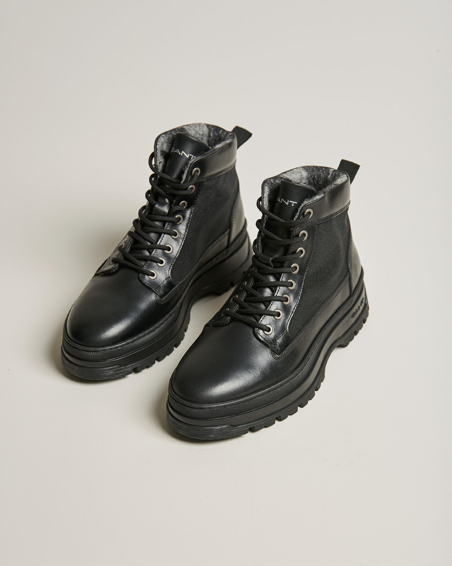 Herre | GANT St Grip Mid Lace Boot Black | GANT | St Grip Mid Lace Boot Black