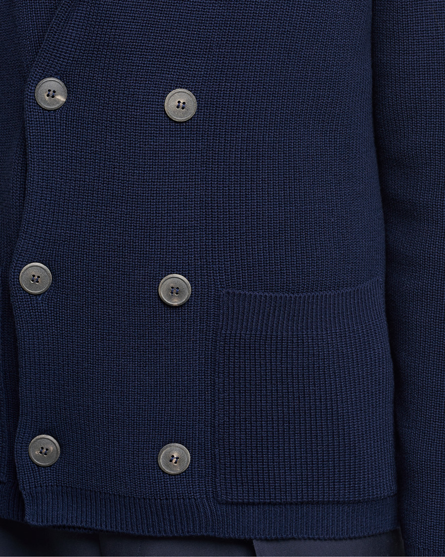 Herre | Blazere & jakker | Giorgio Armani | Double Breasted Knitted Blazer Navy