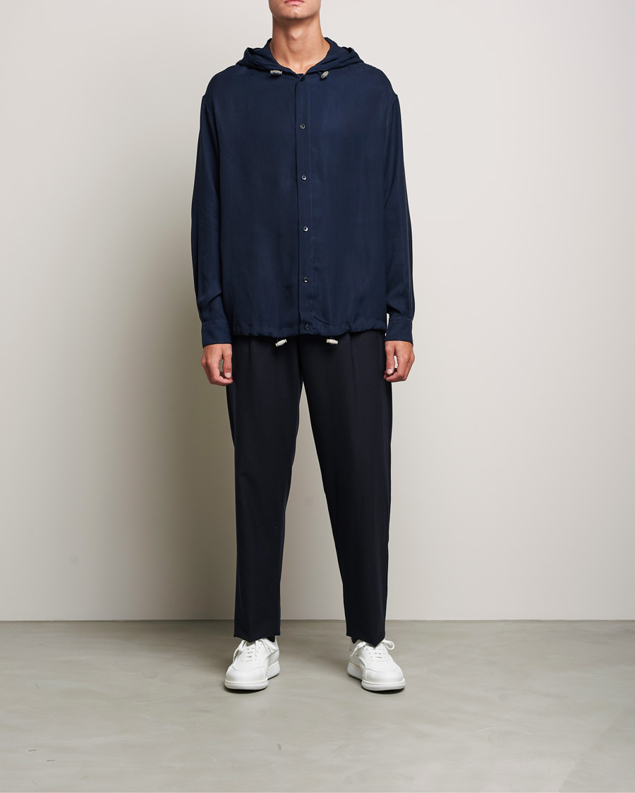 Herre | Jakker | Giorgio Armani | Hooded Lightweight Jacket Night Sky