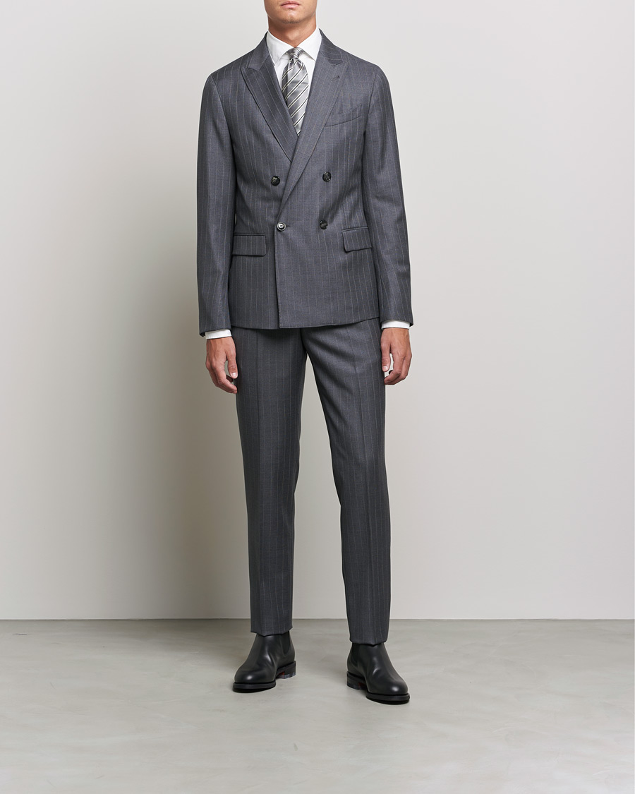 Herre | Jakkesæt | Giorgio Armani | Pinstripe Double Breasted Suit Grey