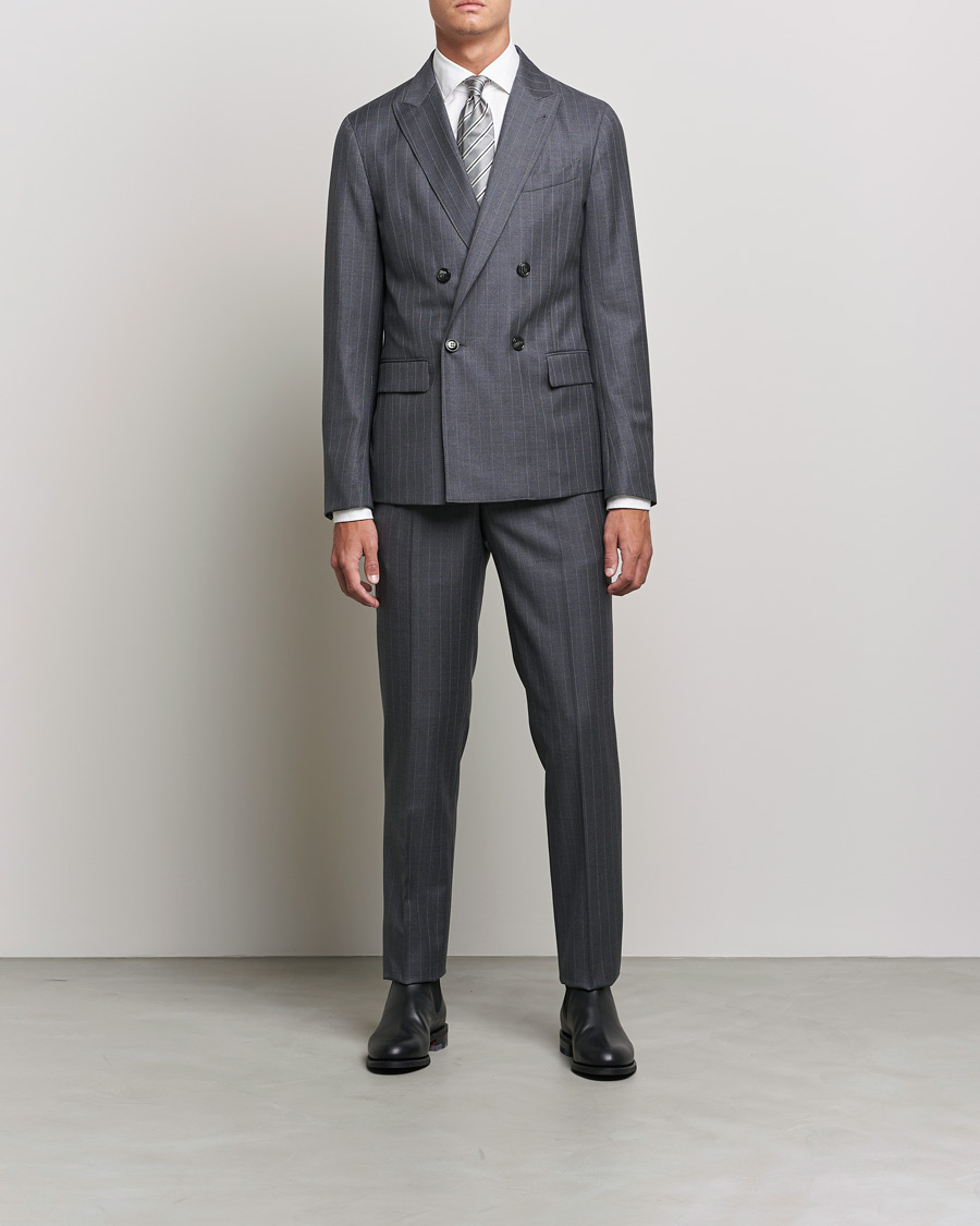 Herre | Jakkesæt | Giorgio Armani | Pinstripe Double Breasted Suit Grey