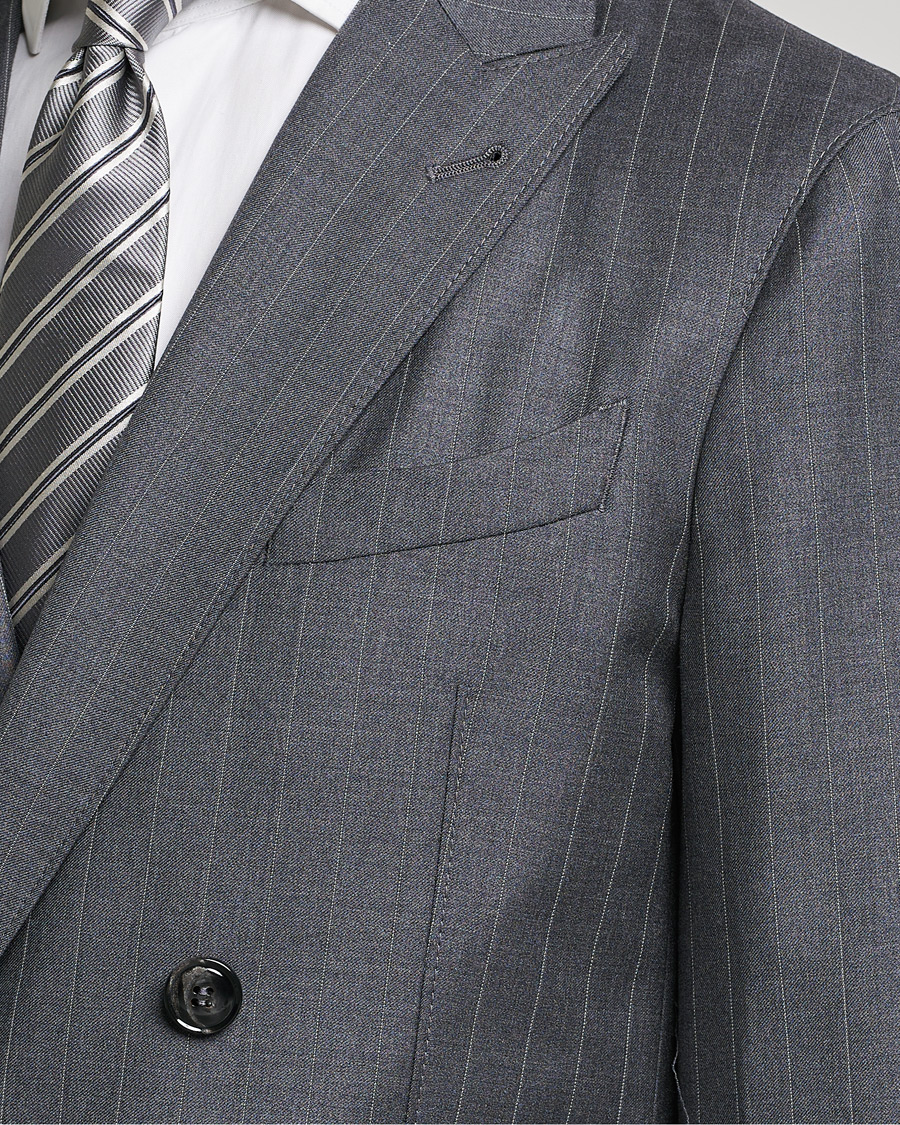 Herre | Jakkesæt | Giorgio Armani | Pinstripe Double Breasted Suit Grey