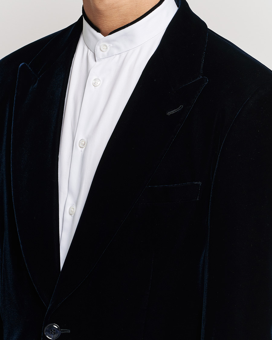 Herre | Blazere & jakker | Giorgio Armani | Peak Lapel Velvet Blazer Navy