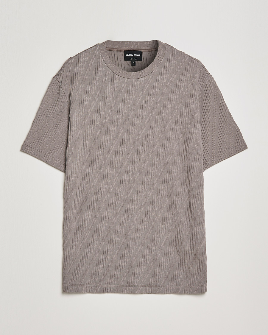 Herre | T-Shirts | Giorgio Armani | Cashmere Blend Chevron T-Shirt Beige