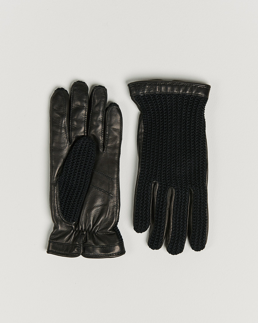 Herre | Handsker | Hestra | Adam Crochet Wool Lined Glove Black