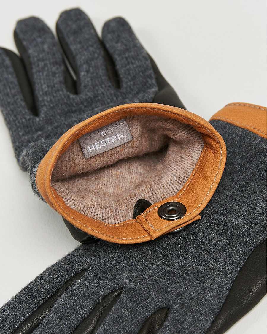 Herre |  | Hestra | Deerskin Wool Tricot Glove Grey/Black
