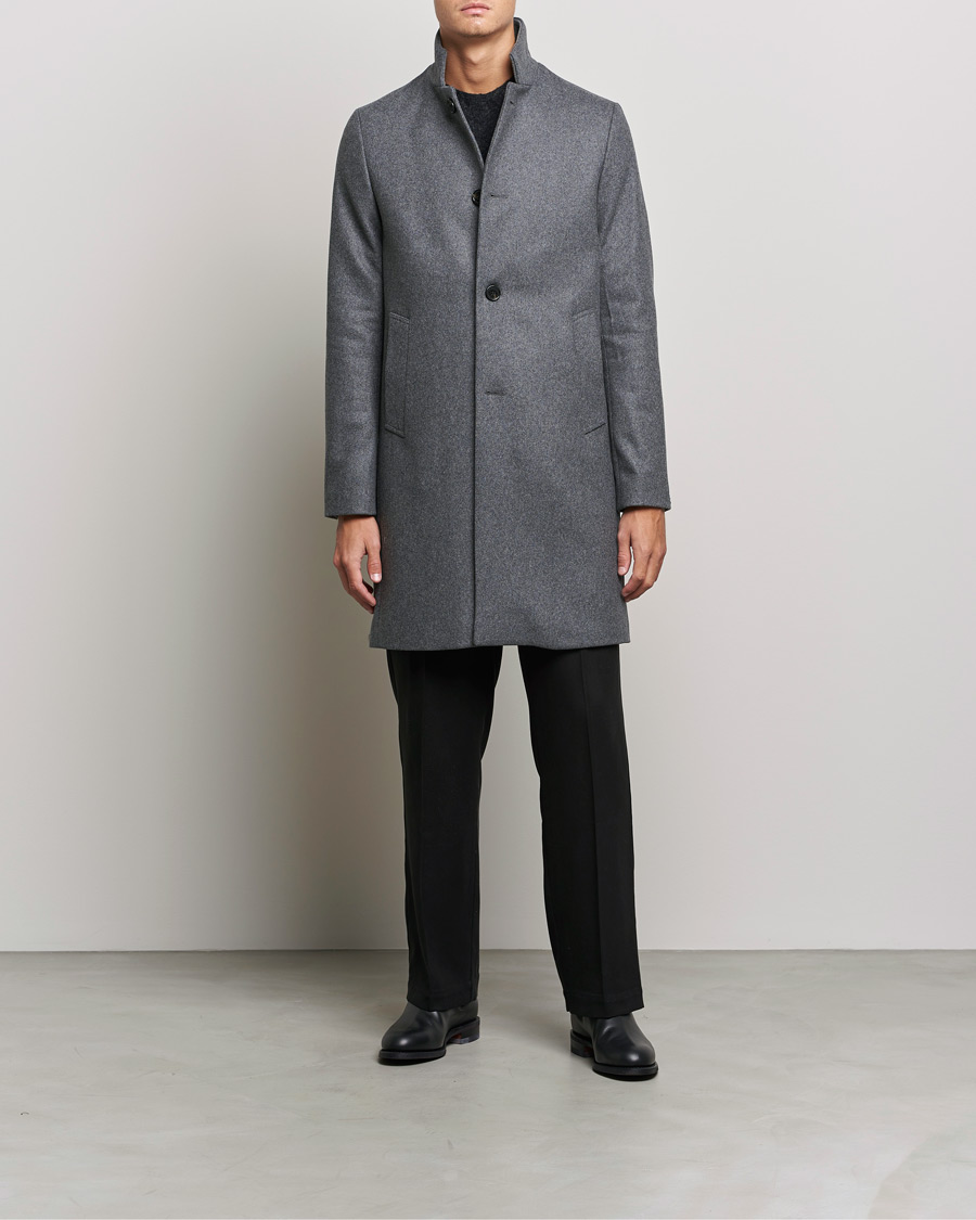 Herre | Jakker | J.Lindeberg | Holger 2.0 Melton Coat Volcanic Ash