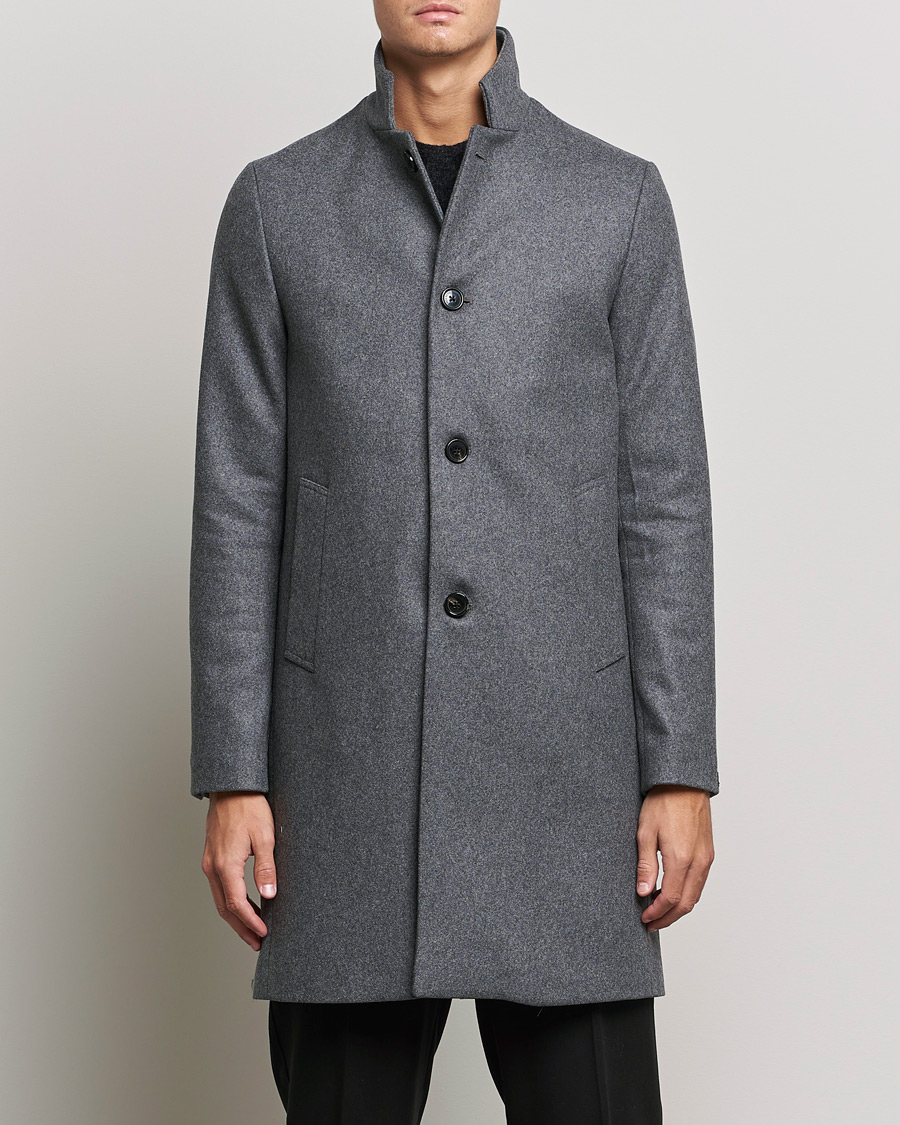 Herre | Jakker | J.Lindeberg | Holger 2.0 Melton Coat Volcanic Ash