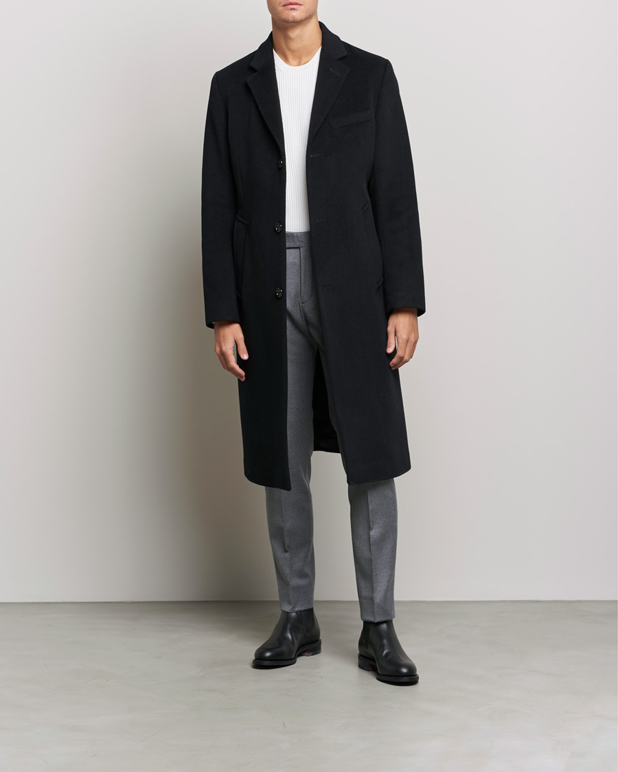 Herre | Jakker | J.Lindeberg | Burke Wool/Cashmere Coat Black