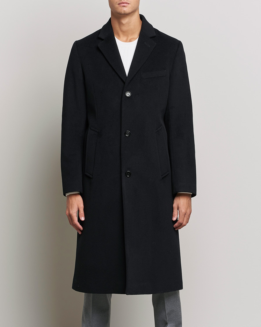 Herre | Jakker | J.Lindeberg | Burke Wool/Cashmere Coat Black