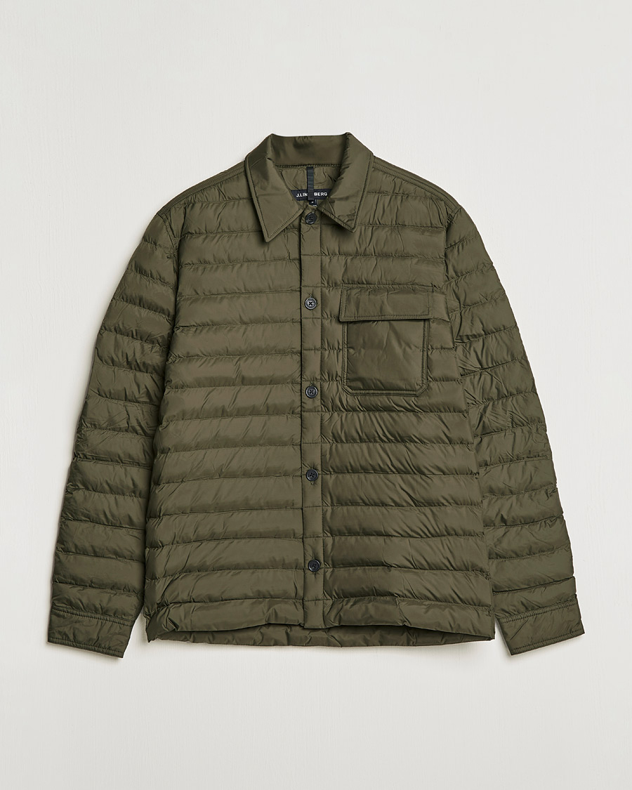 Herre | Skjorter | J.Lindeberg | Gorman Quilted Overshirt Forest Green