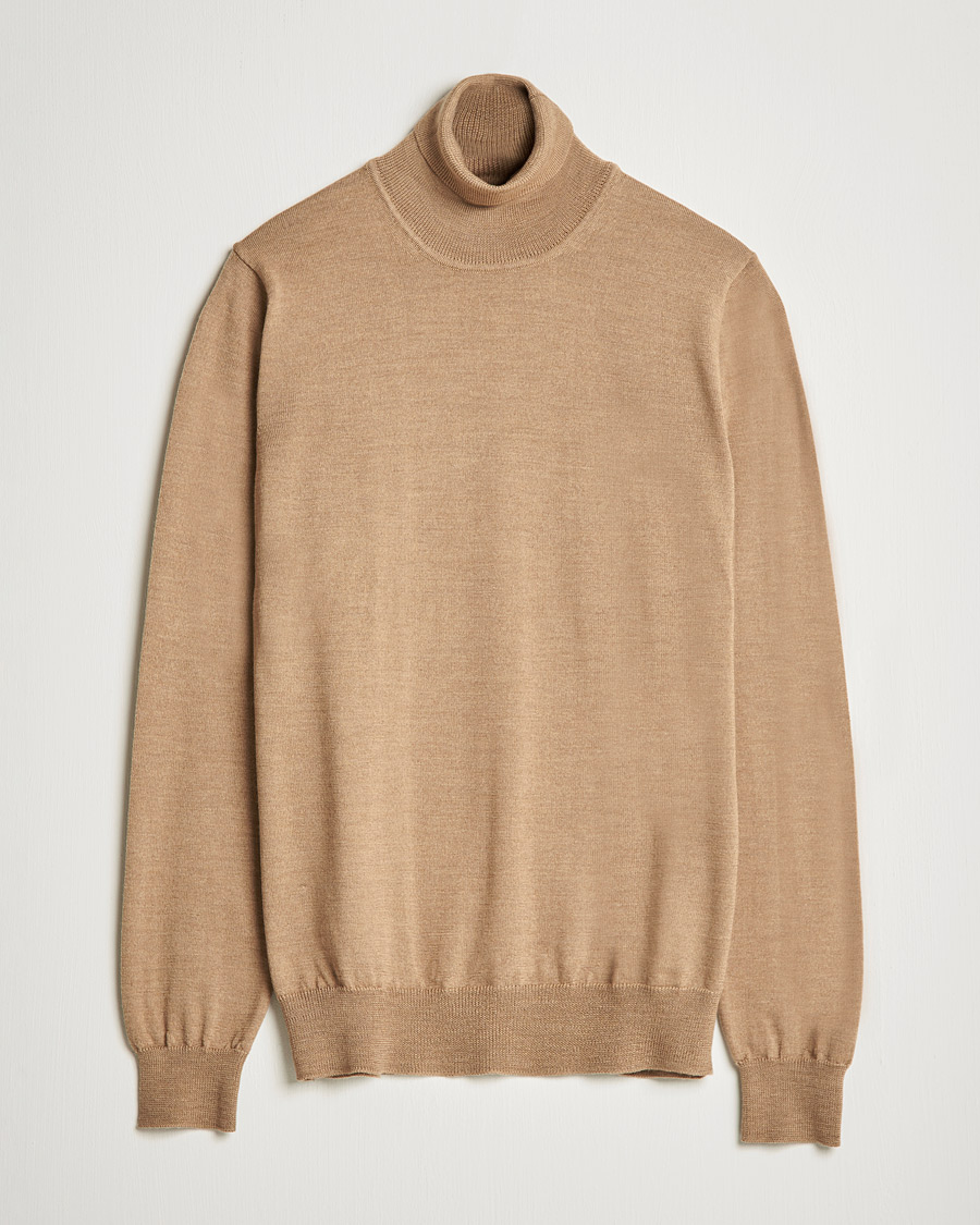 Herre | Trøjer | J.Lindeberg | Lyd True Merino Polo Tiger Brown