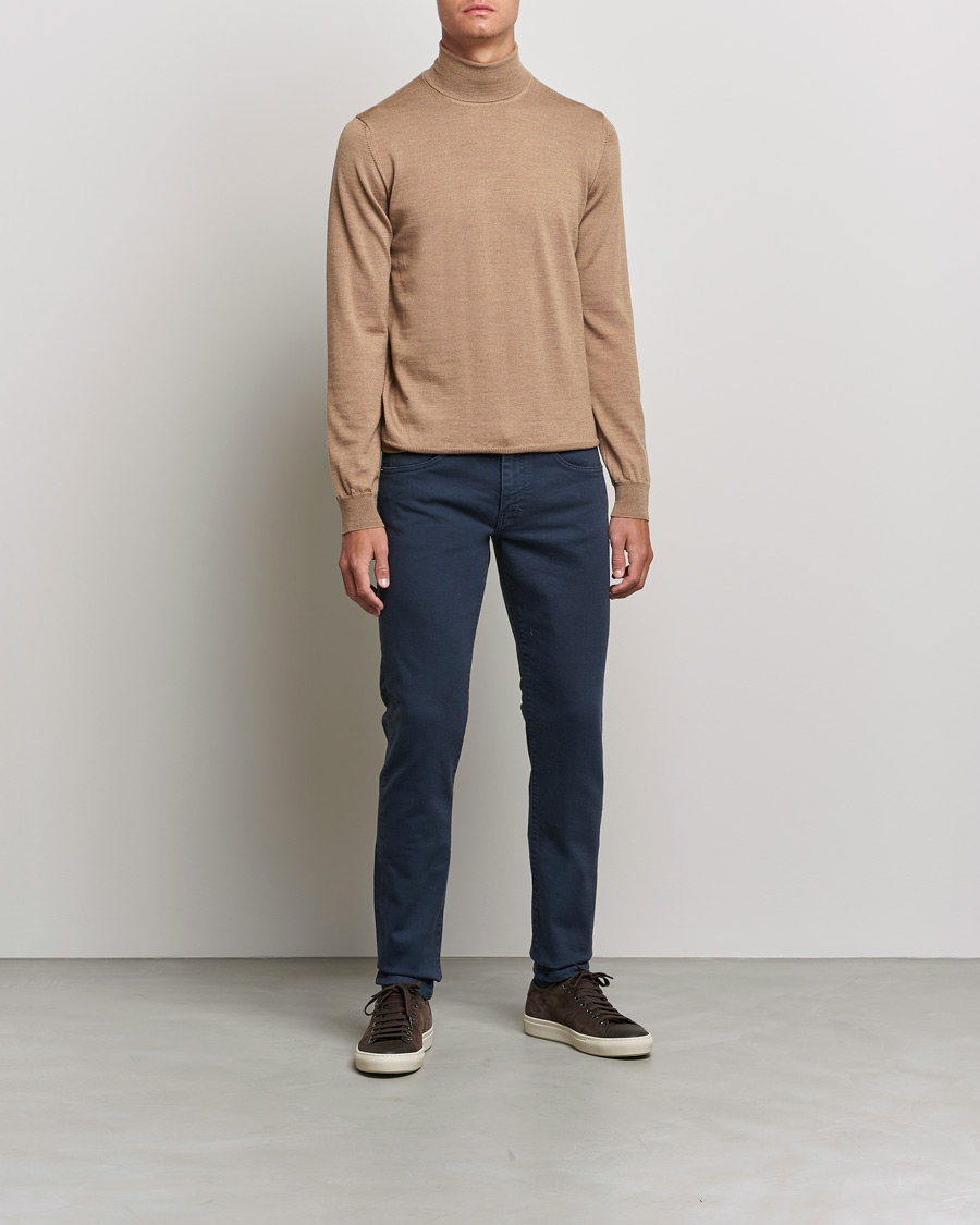 Herre | Trøjer | J.Lindeberg | Lyd True Merino Polo Tiger Brown