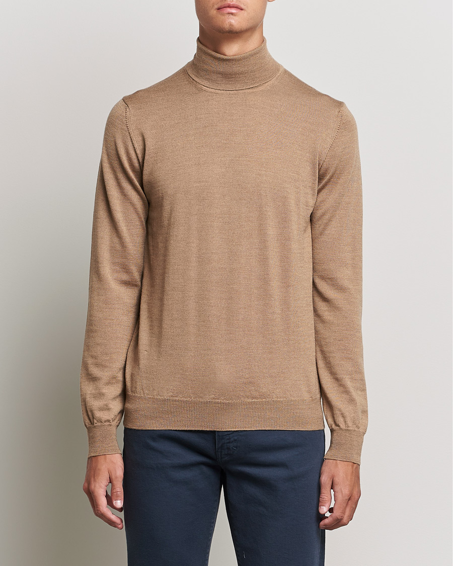 Herre | Trøjer | J.Lindeberg | Lyd True Merino Polo Tiger Brown