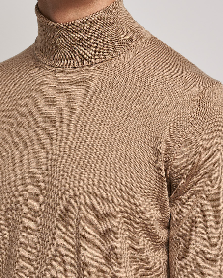 Herre | Trøjer | J.Lindeberg | Lyd True Merino Polo Tiger Brown