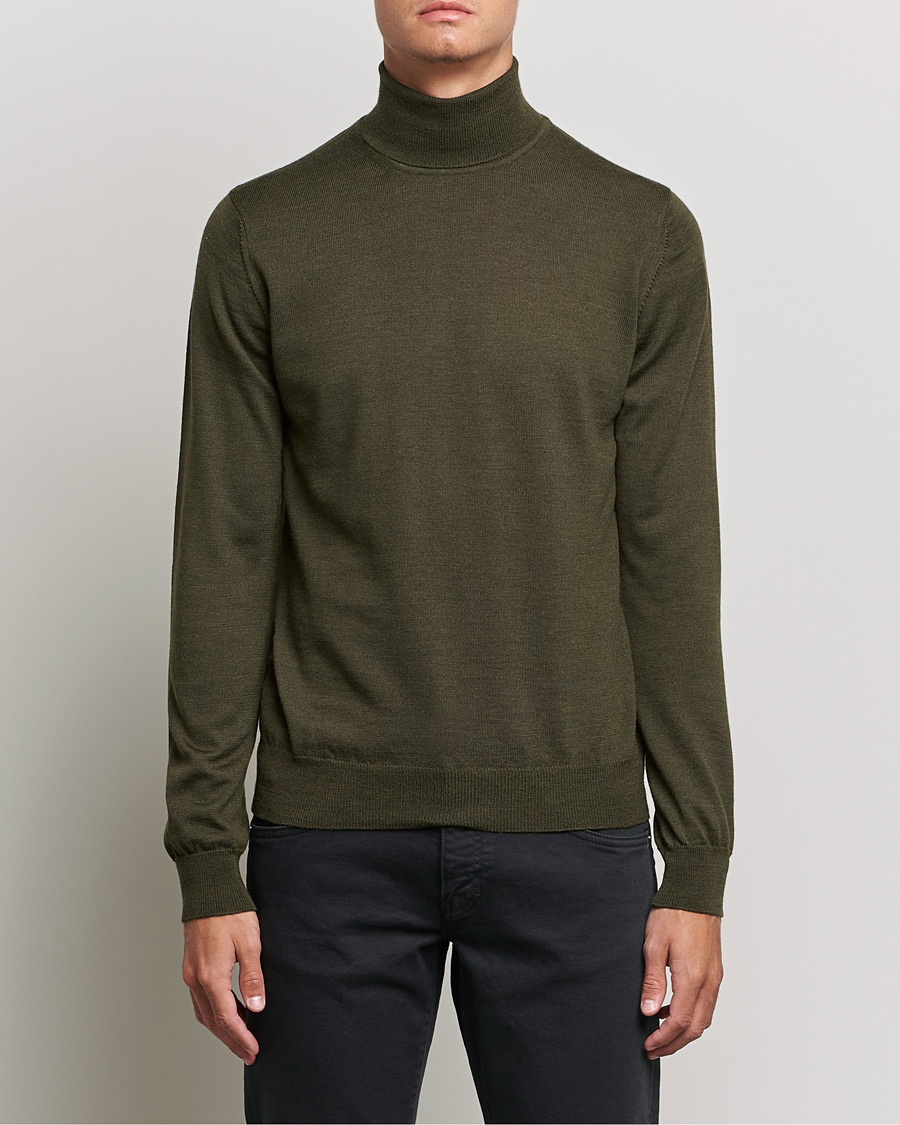 Herre | Trøjer | J.Lindeberg | Lyd True Merino Polo Forest Green