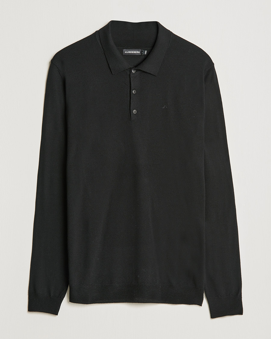 Herre | Trøjer | J.Lindeberg | Noel True Merino Poloshirt Black