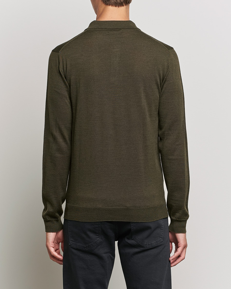 Herre | Trøjer | J.Lindeberg | Noel True Merino Poloshirt Forest Green
