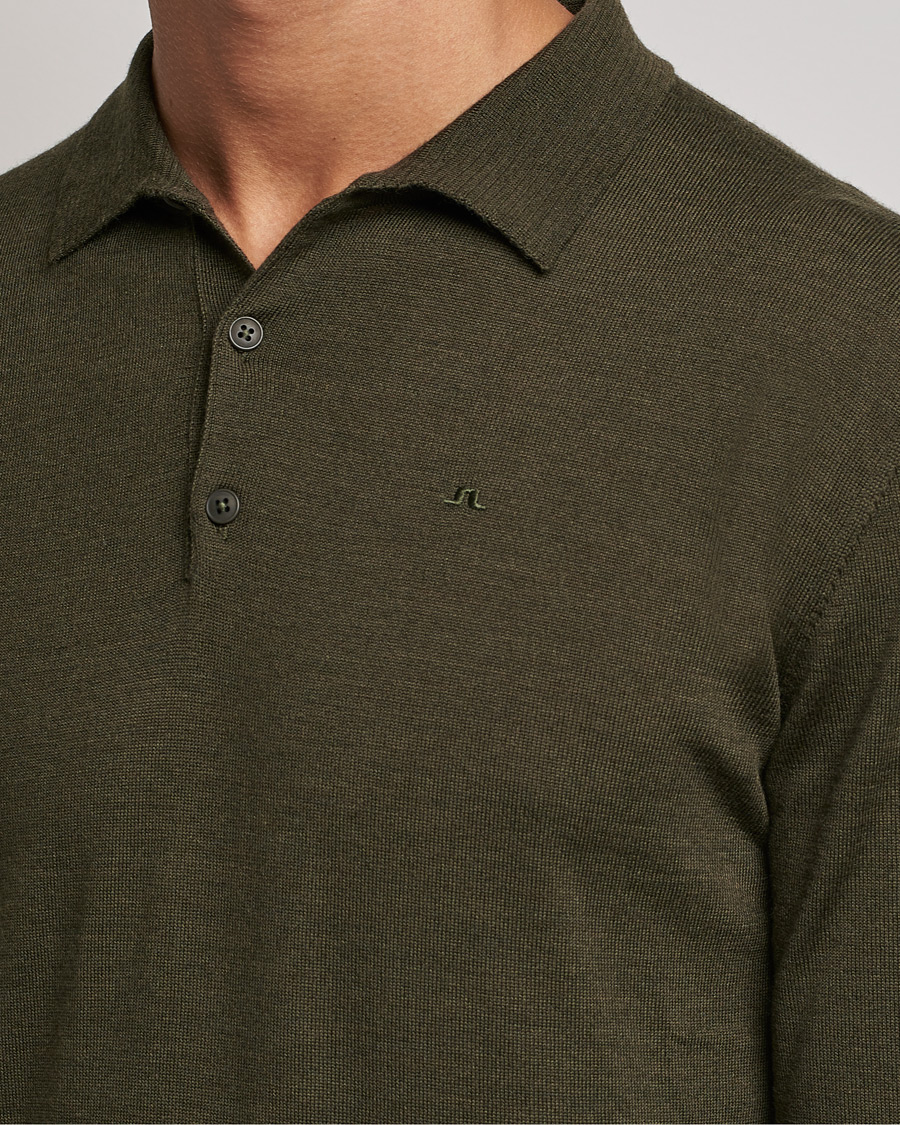 Herre | Trøjer | J.Lindeberg | Noel True Merino Poloshirt Forest Green