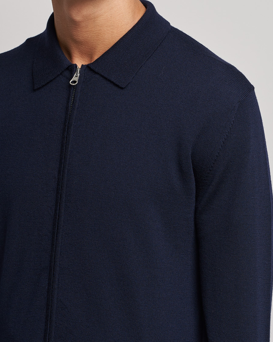 Herre | Trøjer | J.Lindeberg | Nyle True Merino Zip Cardigan Navy