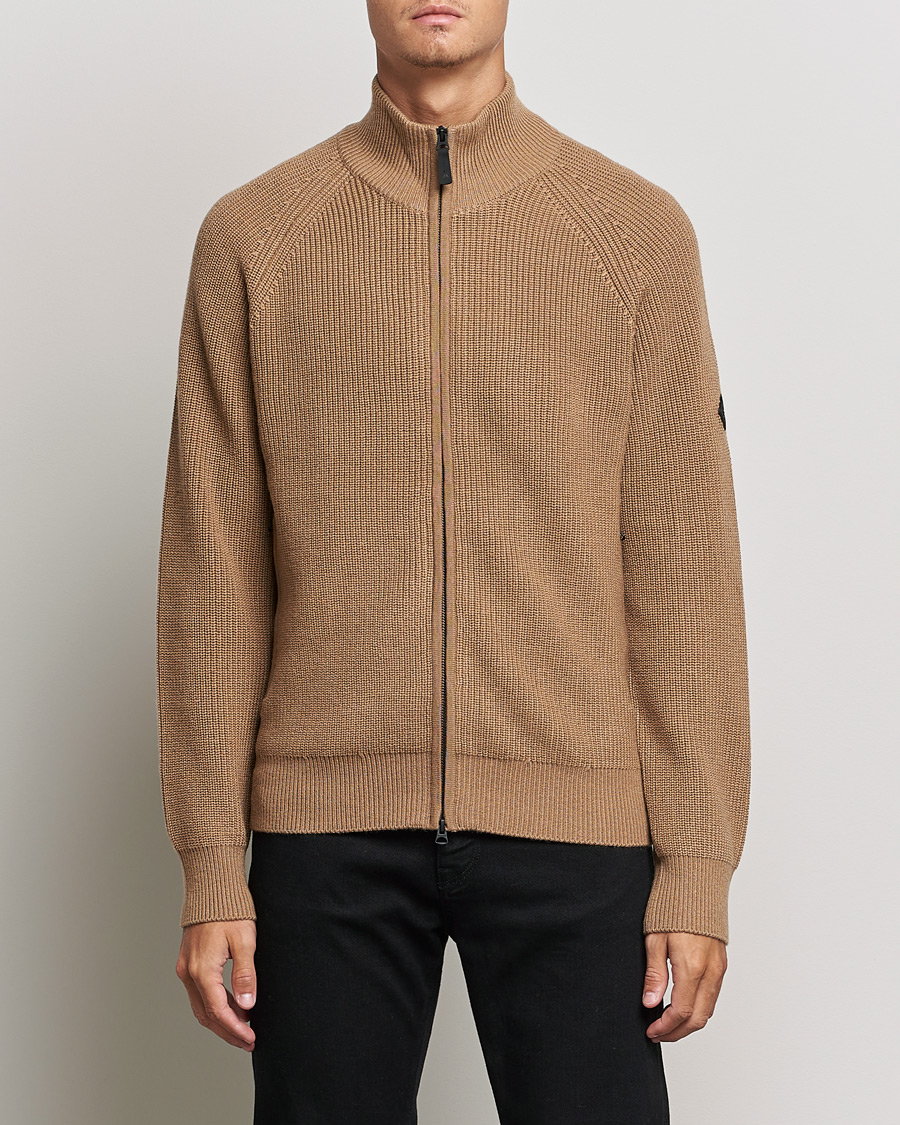 Herre | Full-zip | J.Lindeberg | Kyler Wool Blend Zip  Tiger Brown