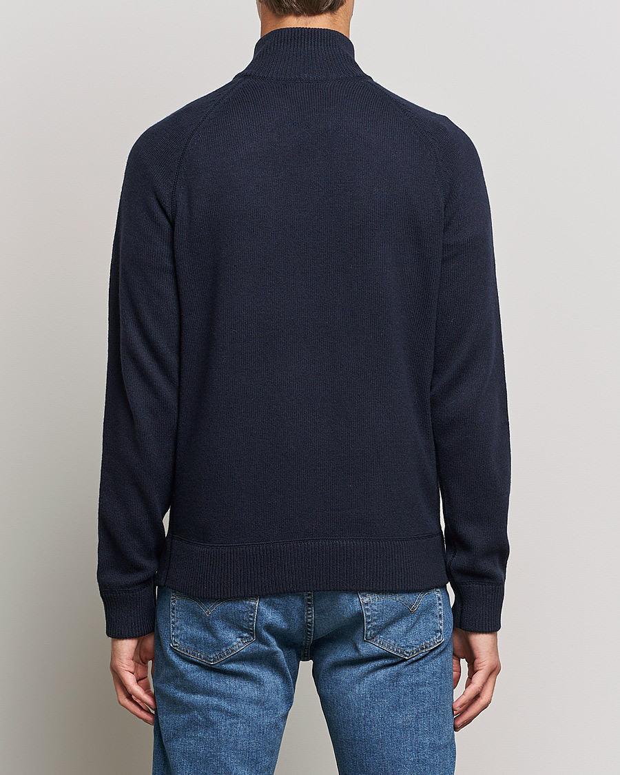 Herre | Trøjer | J.Lindeberg | Collin Cashmere/Wool Knitted Half Zip Navy