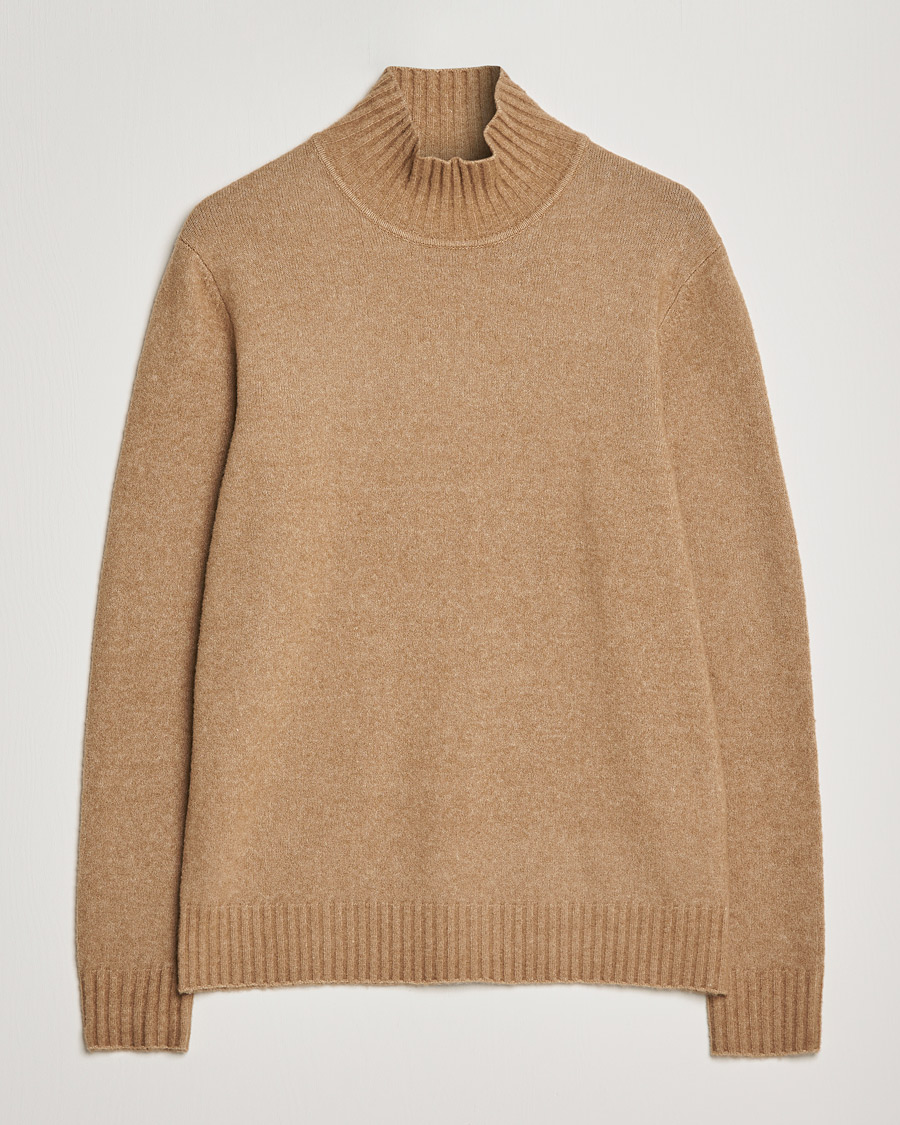 Herre | Trøjer | J.Lindeberg | Orian Wool Blend Turtleneck Tiger Brown