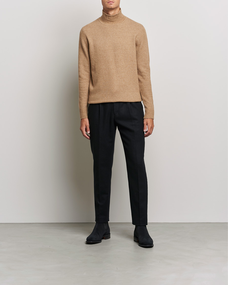 Herre | Trøjer | J.Lindeberg | Orian Wool Blend Turtleneck Tiger Brown