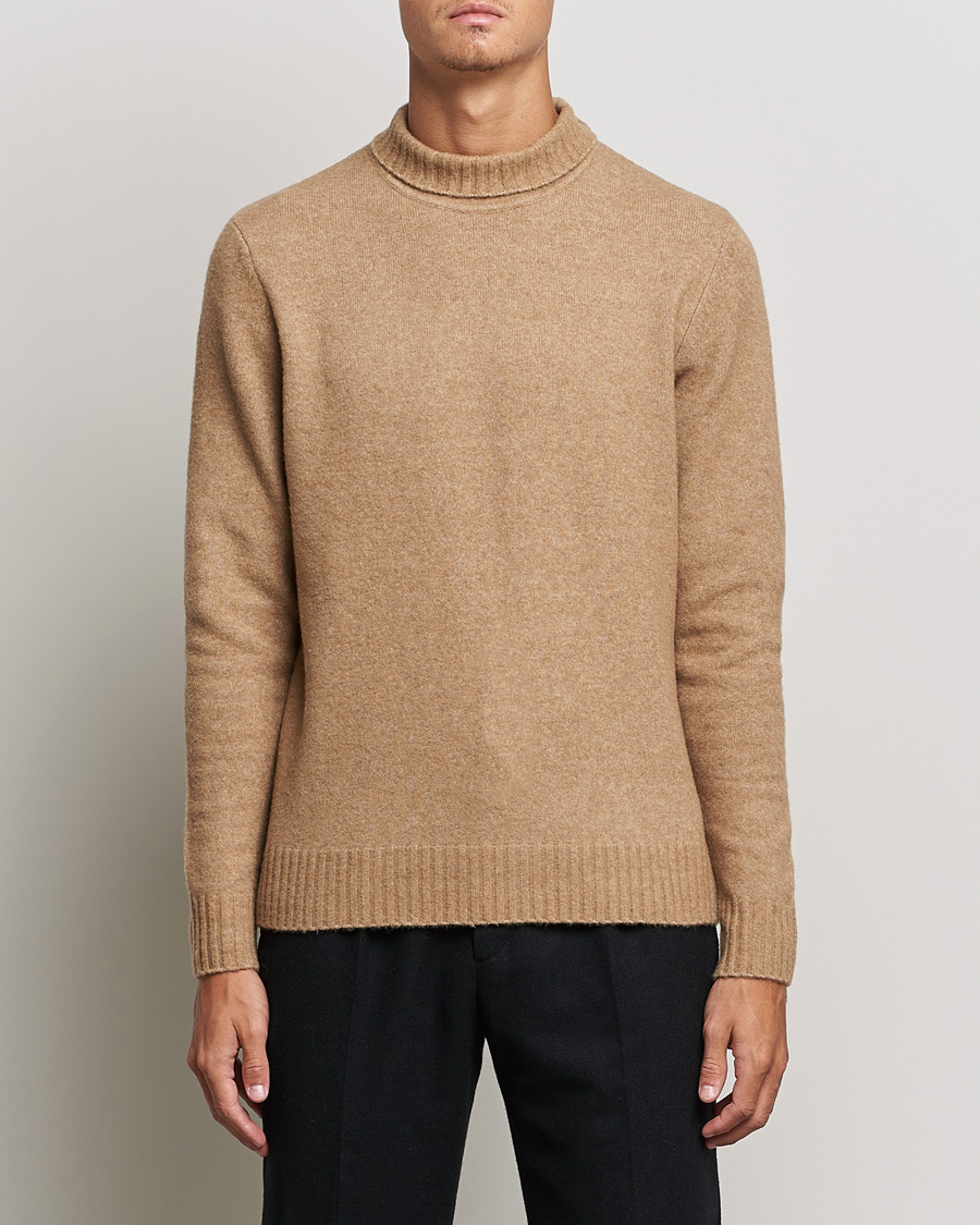 Herre | Trøjer | J.Lindeberg | Orian Wool Blend Turtleneck Tiger Brown