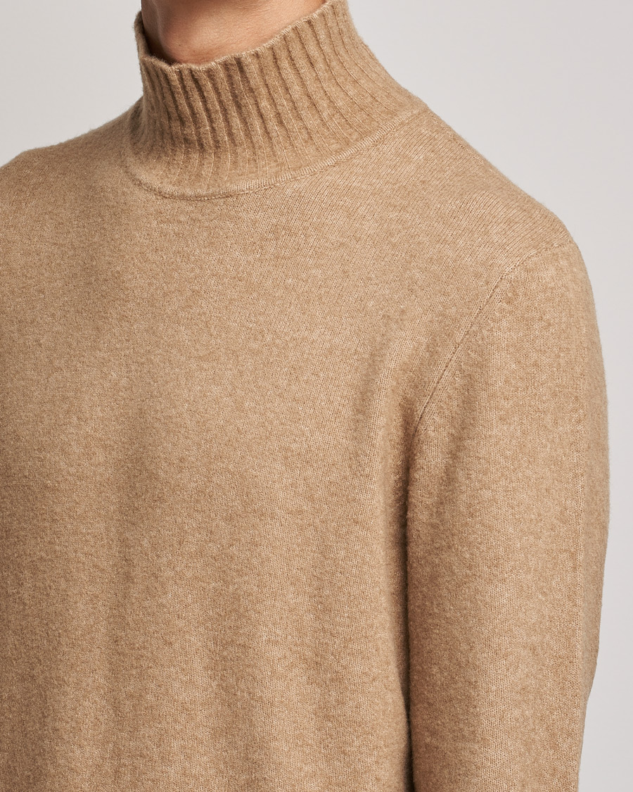 Herre | Trøjer | J.Lindeberg | Orian Wool Blend Turtleneck Tiger Brown